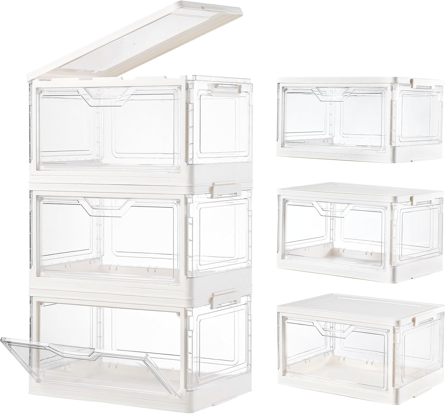 Stackable Plastic Storage Bins with Lids for Versatile Use