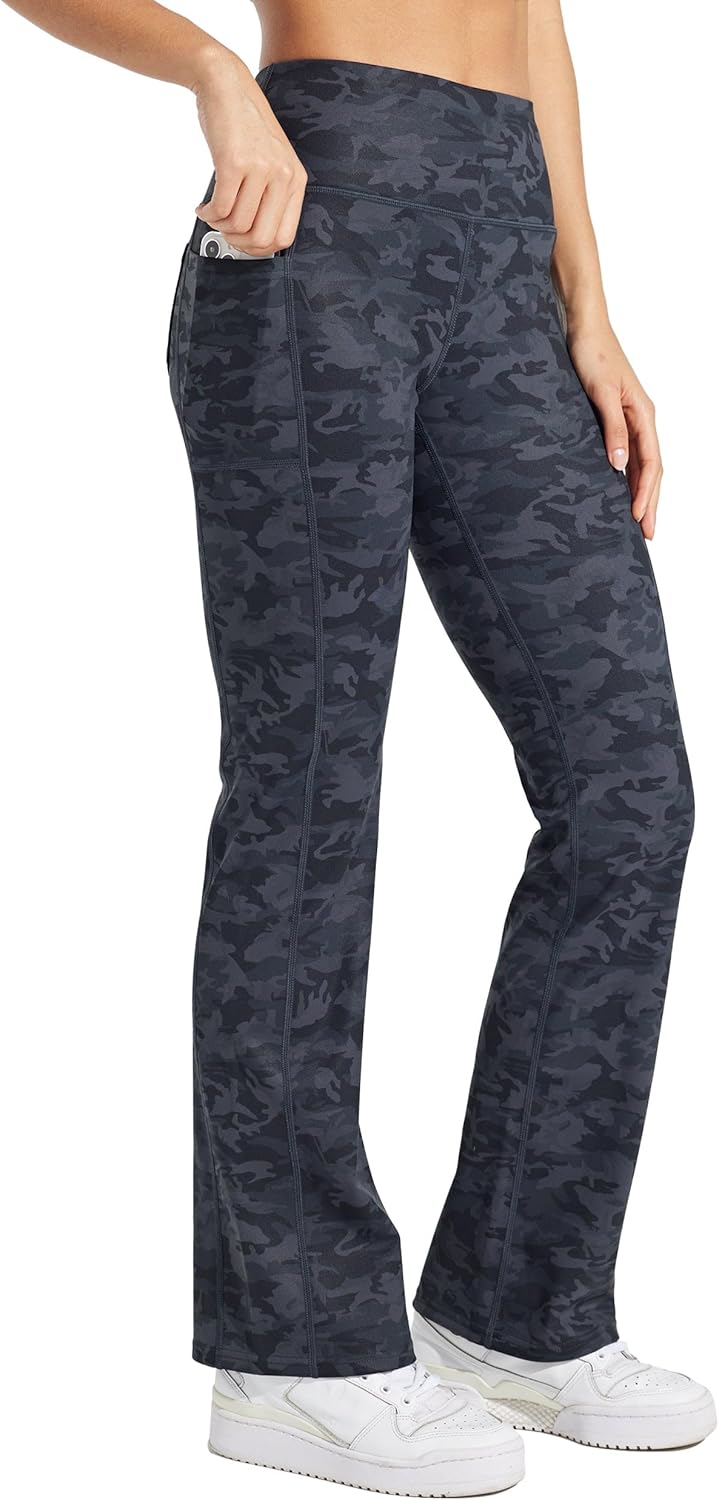 Willit Women's Fleece Lined Yoga Bootcut Pants for Winter