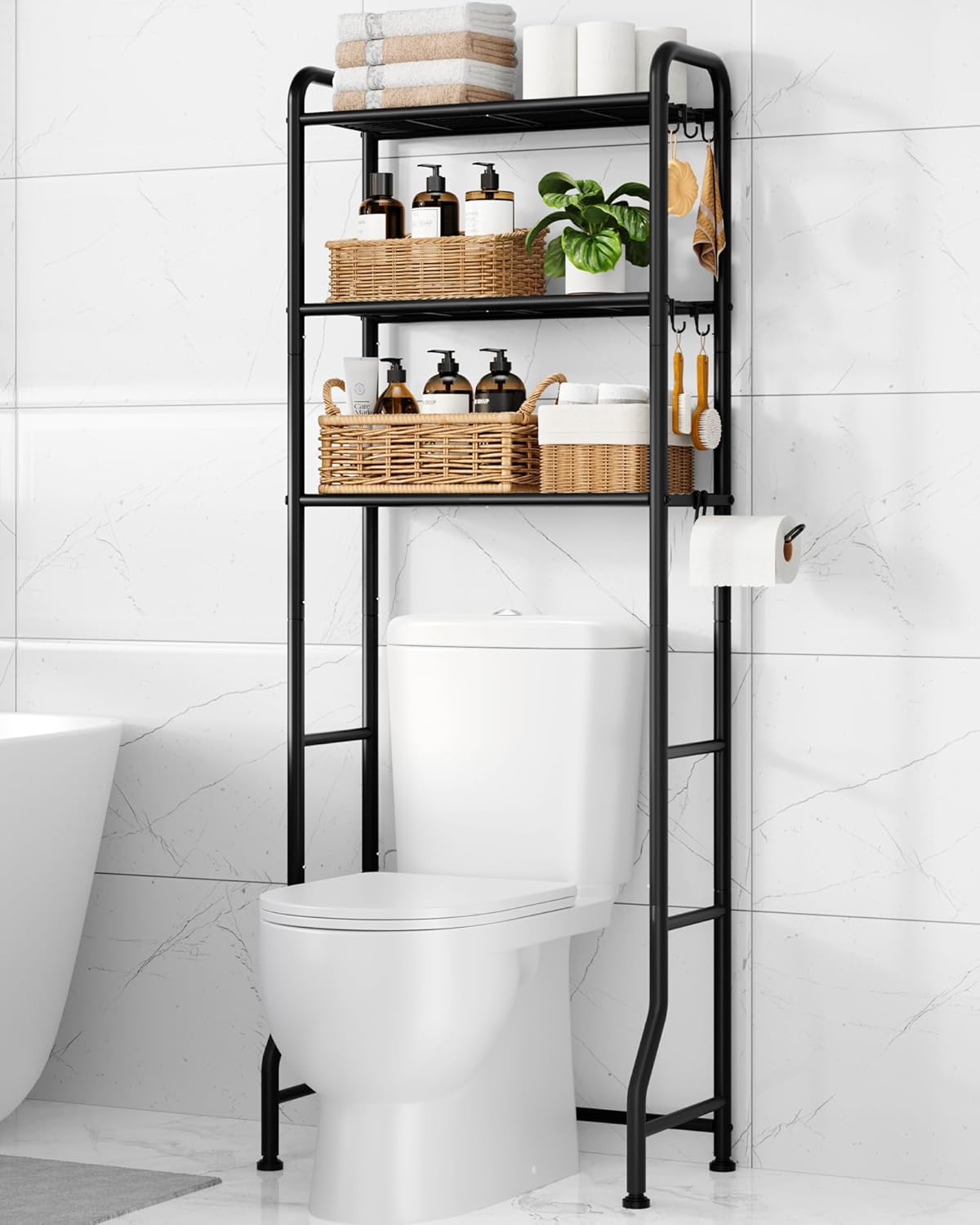 Kitsure Over Toilet Storage Rack - Stylish Bathroom Organizer