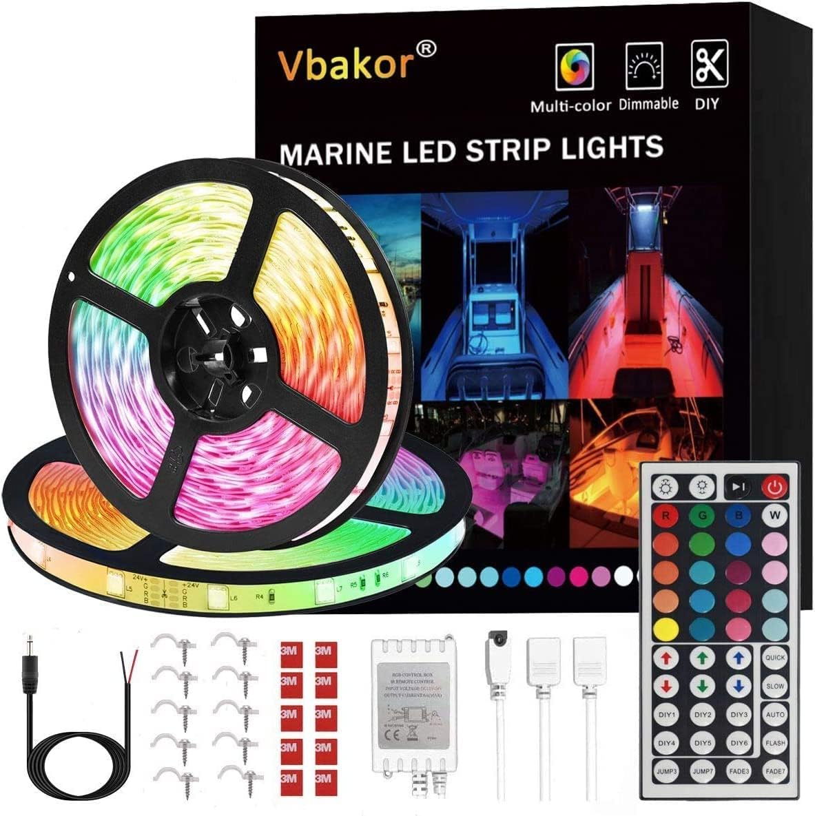 Boat Led Strip Lights for Pontoon and Marine Use, 60FT