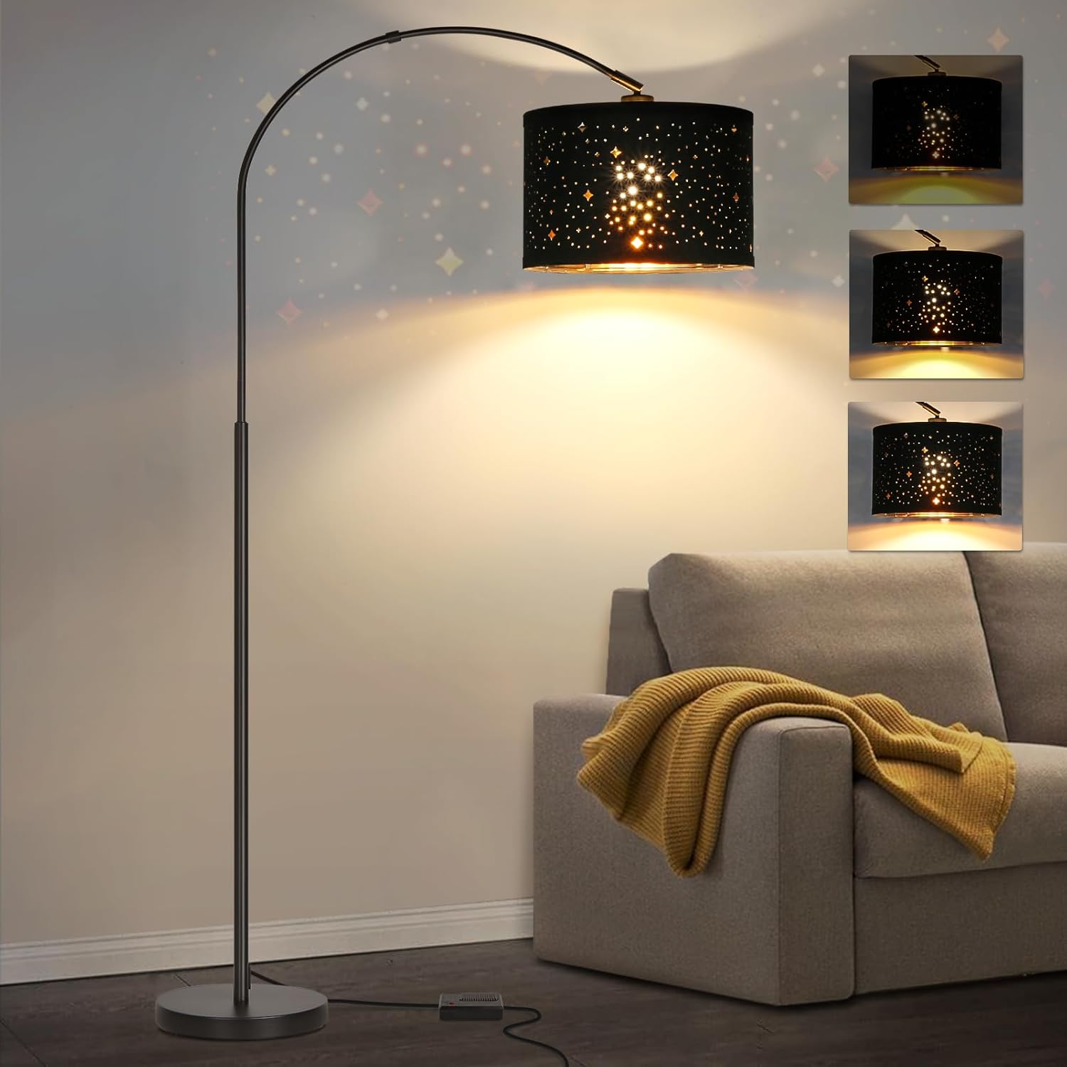 Dimmable Floor Lamp with Adjustable Shade for Modern Living Rooms