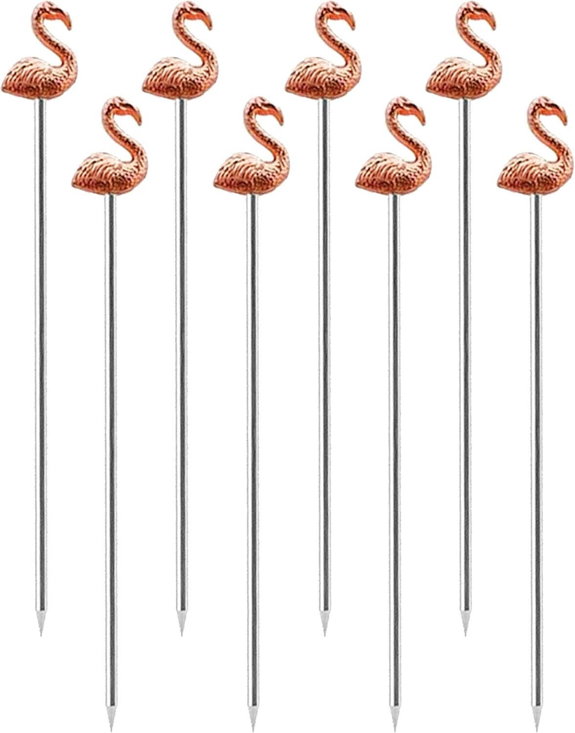 Reusable Rose Gold Martini Picks - Set of 8 Sticks