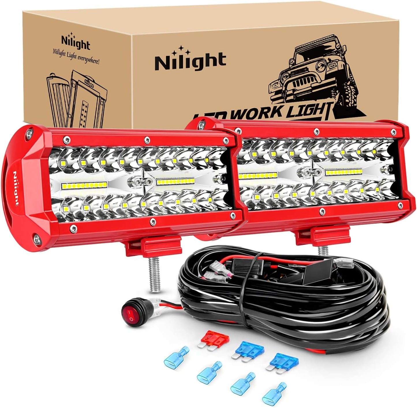 Nilight LED Light Bar 6.5 Inch Combo Lights for Off-Road Use
