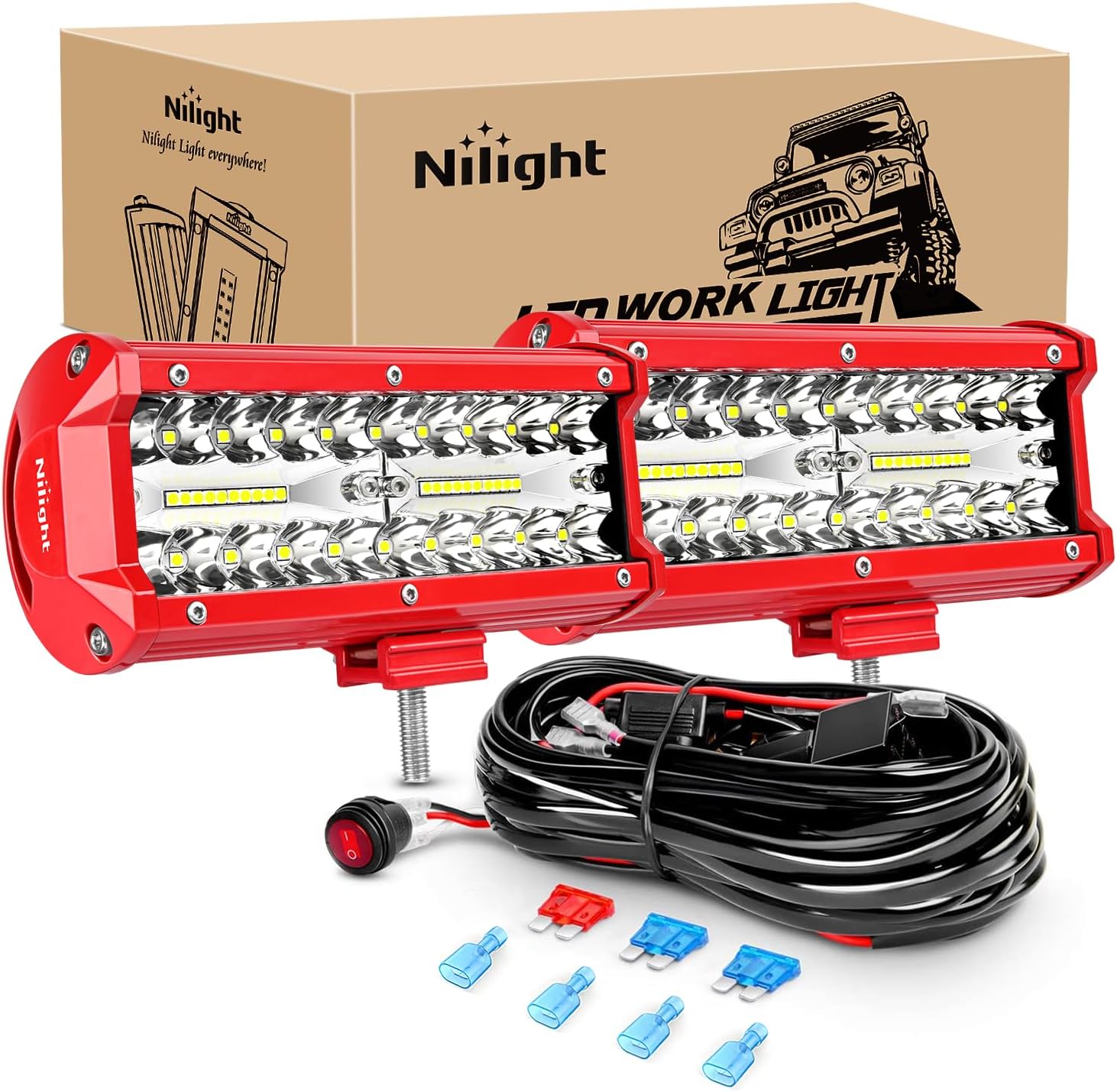 Nilight LED Light Bar 6.5 Inch Combo Lights for Off-Road Use