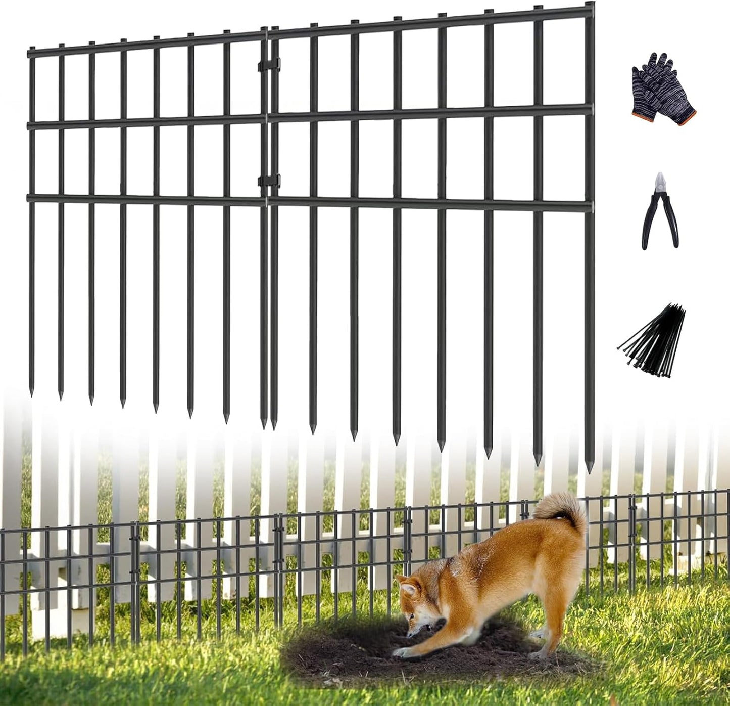 25 Pack Garden Animal Barrier Fence for Dogs and Rabbits