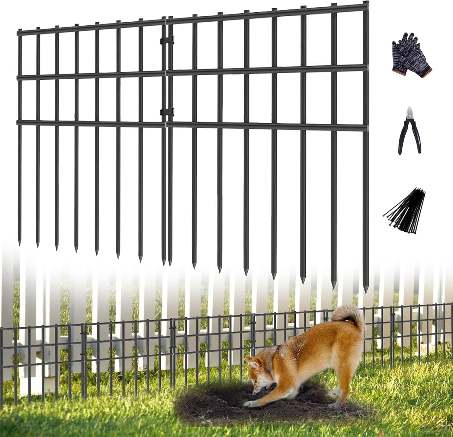 25 Pack Garden Animal Barrier Fence for Dogs and Rabbits
