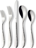 Hammered Silverware Set 30-Piece for 6 - Heavy 18/10 Flatware
