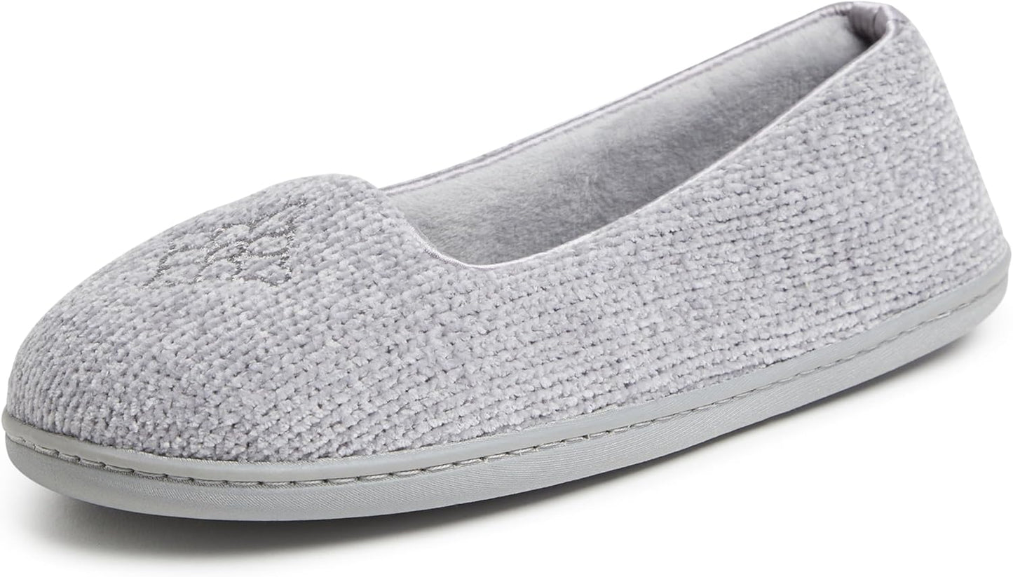 Cozy Memory Foam Indoor Ballet Slipper for Women in Wide Widths