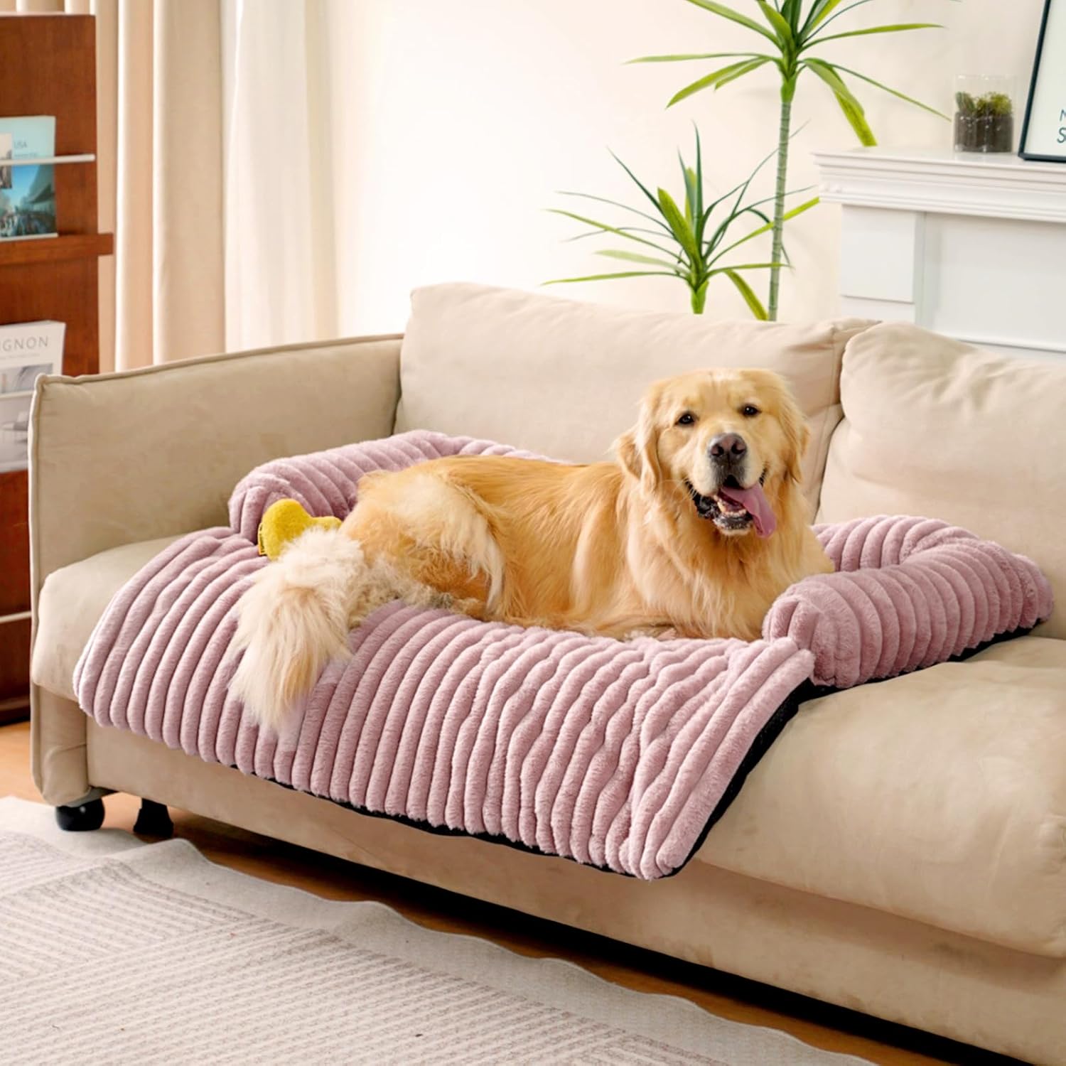 FUNNY FUZZY Pet Couch Cover for Sofa - Cozy Dog Bed Mat