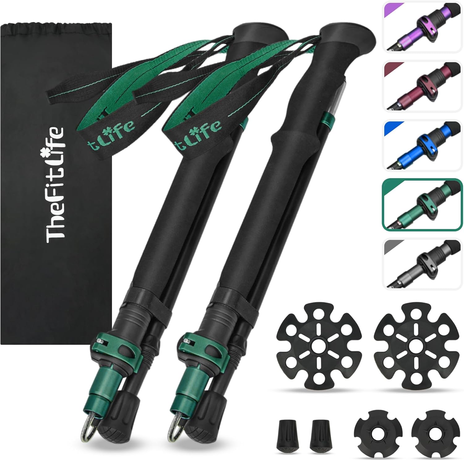 TheFitLife Collapsible Trekking Poles for Hiking and Walking