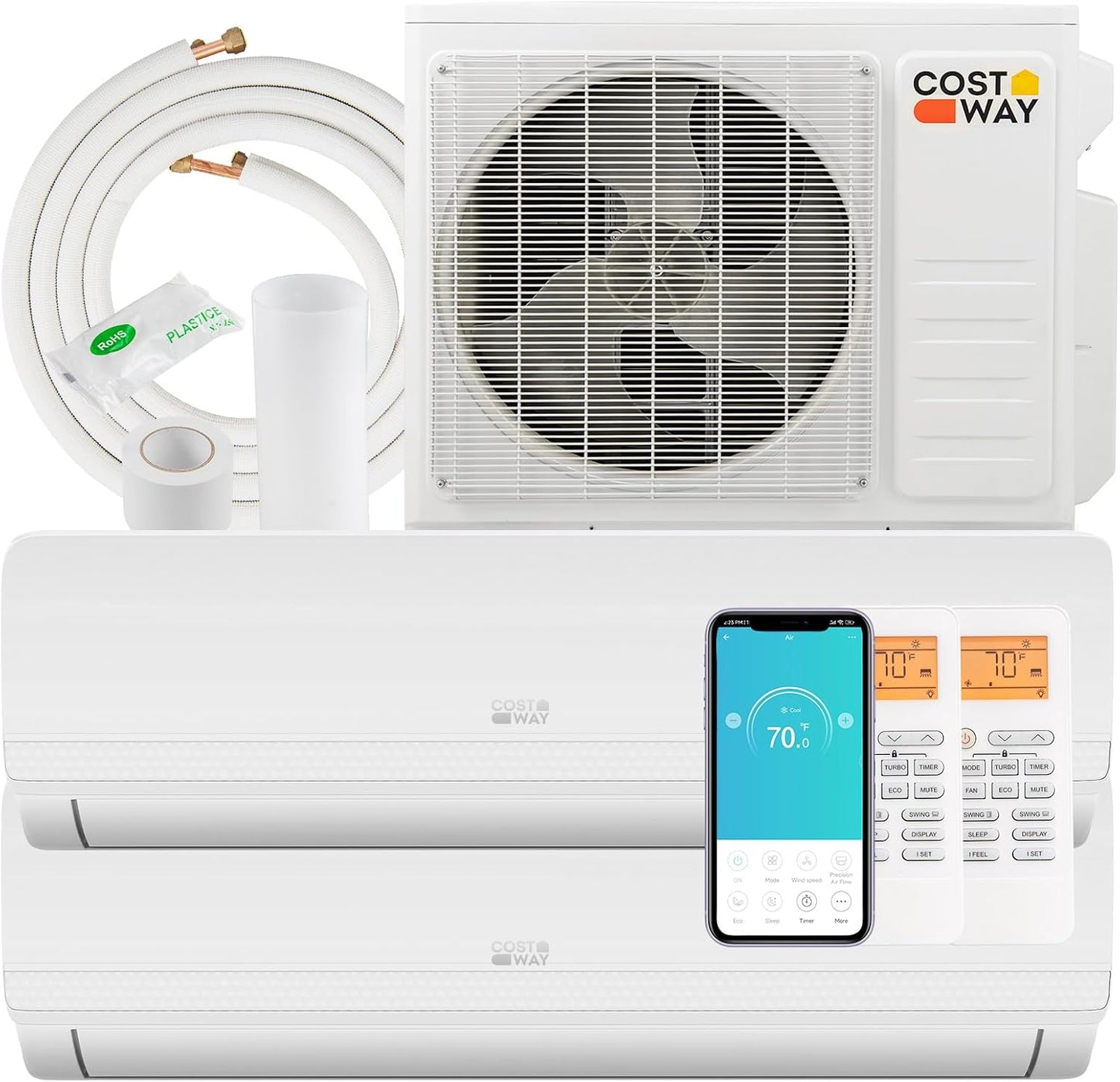 COSTWAY 27k BTU Dual Zone Mini Split: Efficient Heating & Cooling
