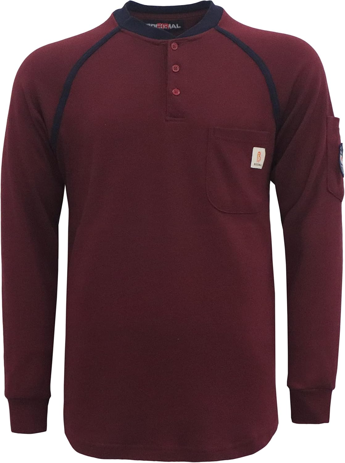 BOCOMAL FR Shirts Flame Resistant Henley for Industrial Safety