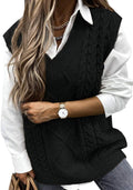 EVALESS Oversized Sweater Vest V Neck Sleeveless Loose Pullover fabric
