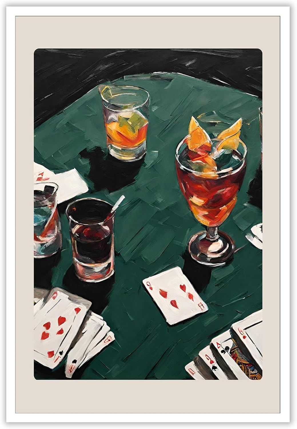 Retro Poker Cards Posters - Cool Room Decor 16x24in