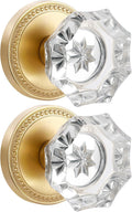 Gold Door Knobs Crystal Dummy Door Knobs Brushed Gold Glass