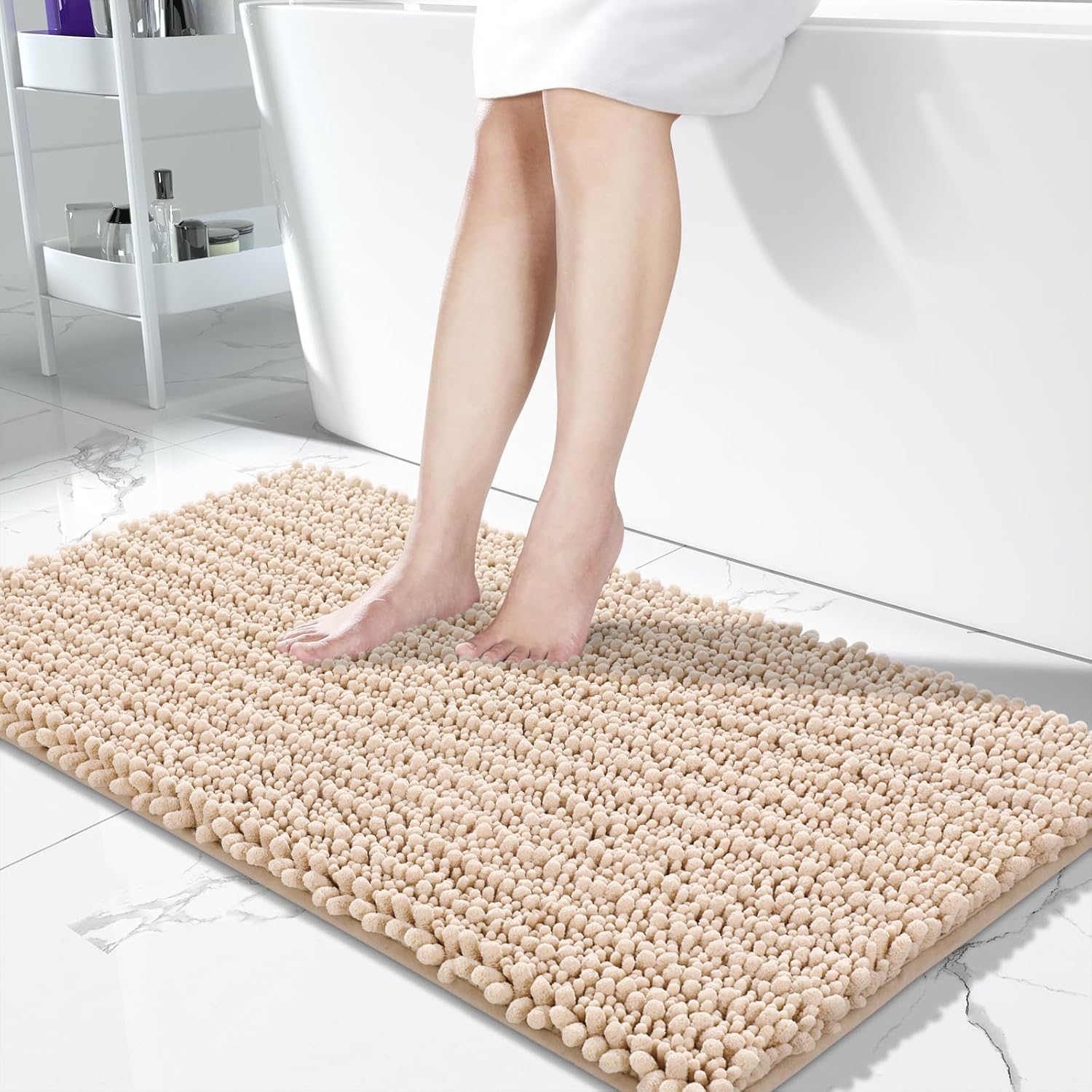 Yimobra Bathroom Runner Rug 55x24 Inch - Soft Chenille Mat