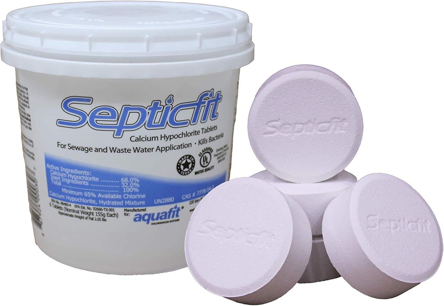 Septic Chlorine Tablet Pail - 6 Tablets for Aerobic Systems