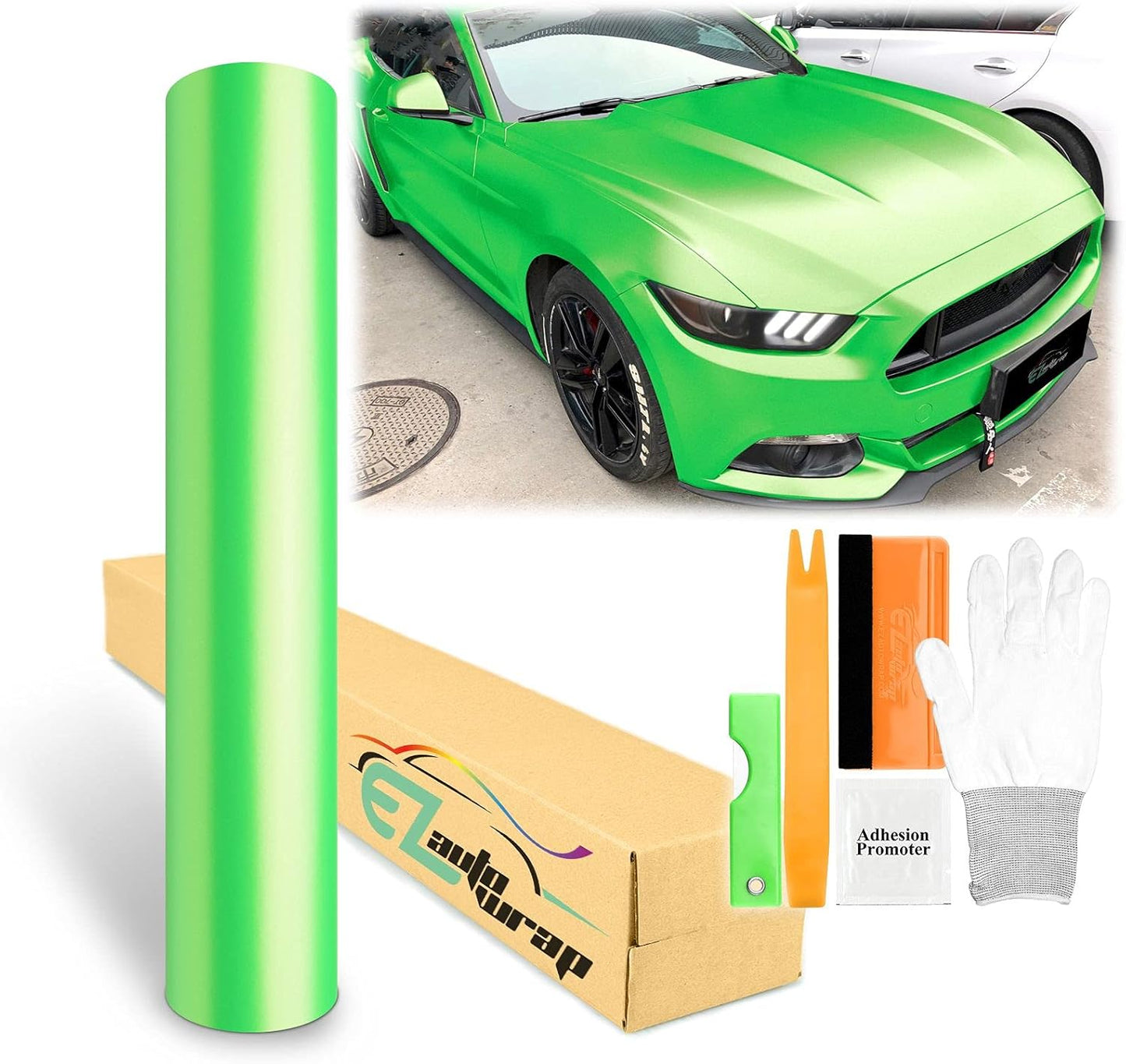 60in x 600in Apple Green Matte Metallic Vinyl Wrap for Cars