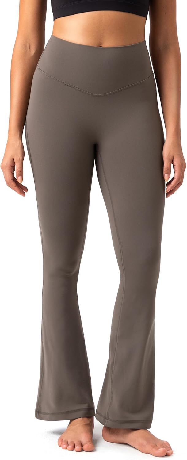 Colorfulkoala No Front Seam Flare Leggings for Women Workout