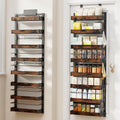 8 Tier Over The Door Pantry Organizer - Adjustable 2-in-1 Spice Rack