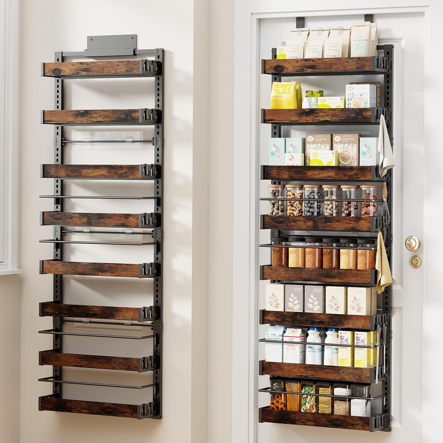 8 Tier Over The Door Pantry Organizer for Kitchen Storage
