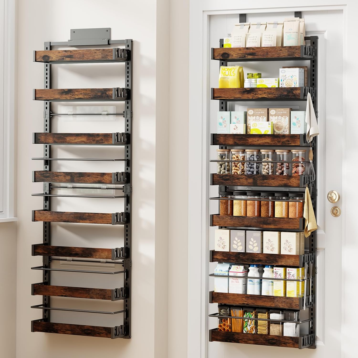 8 Tier Over The Door Pantry Organizer for Kitchen Storage