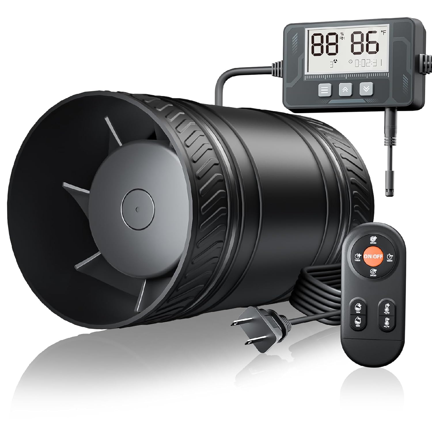 4 Inch Inline Duct Fan with Humidity Sensor for Efficient Ventilation