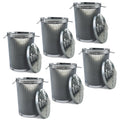 20 Gallon Metal Trash Can with Lid - Galvanized Steel 6 Pack