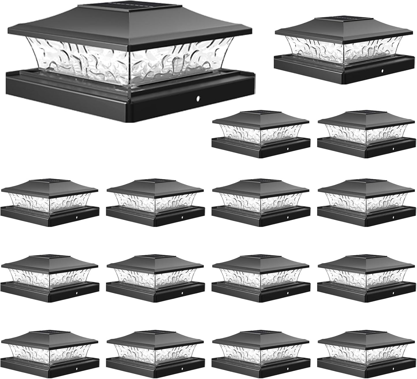VOLISUN Solar Post Cap Light 16Pack - RGB Color Changing Lights