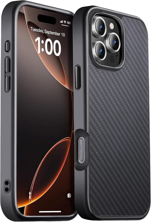 Real Carbon Fiber iPhone 16 Pro Case with Military-Grade Protection