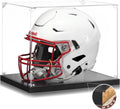 JupDec Football Helmet Display Case with UV Protection & Wood Base
