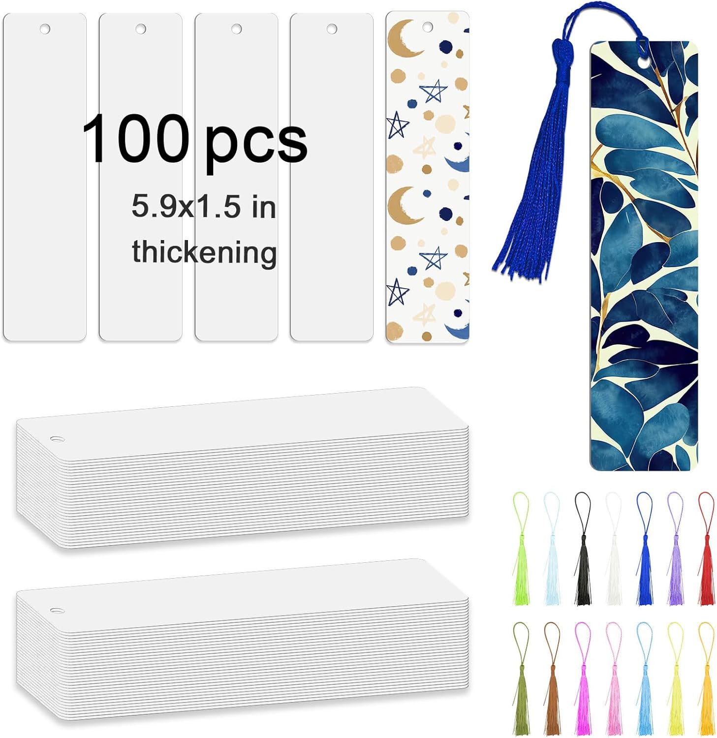 100 Pcs Sublimation Bookmark Blank for DIY Crafts and Gifts