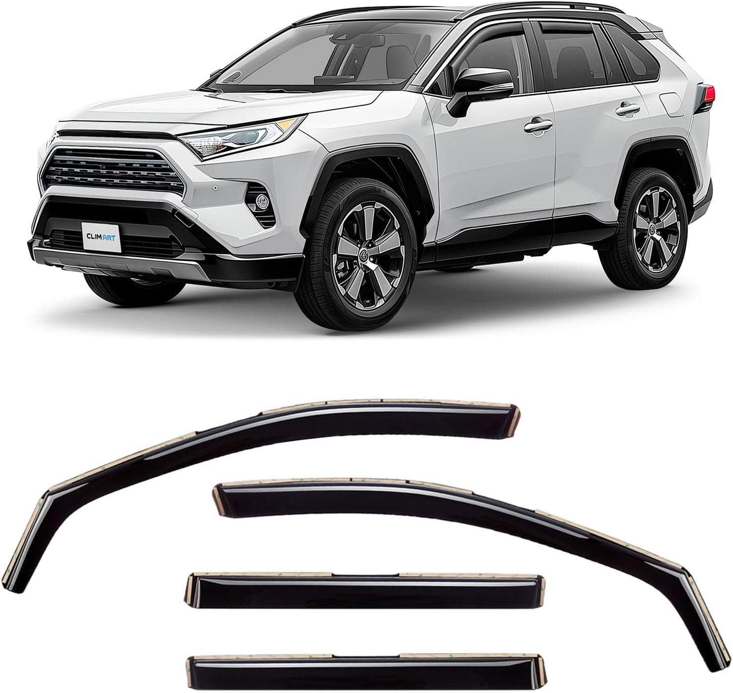 In-Channel Rain Guards for Toyota RAV4 2019-2025 - Durable