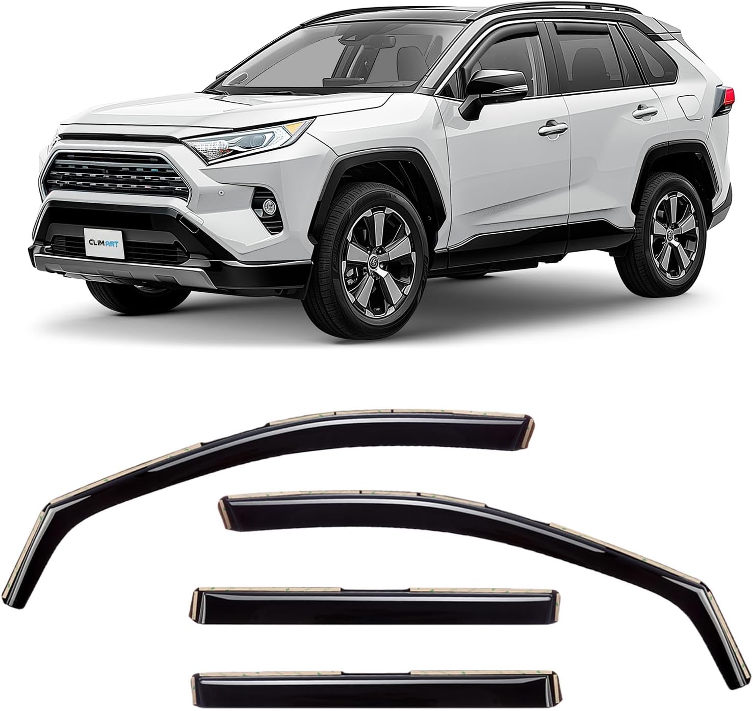 In-Channel Rain Guards for Toyota RAV4 2019-2025 - Durable