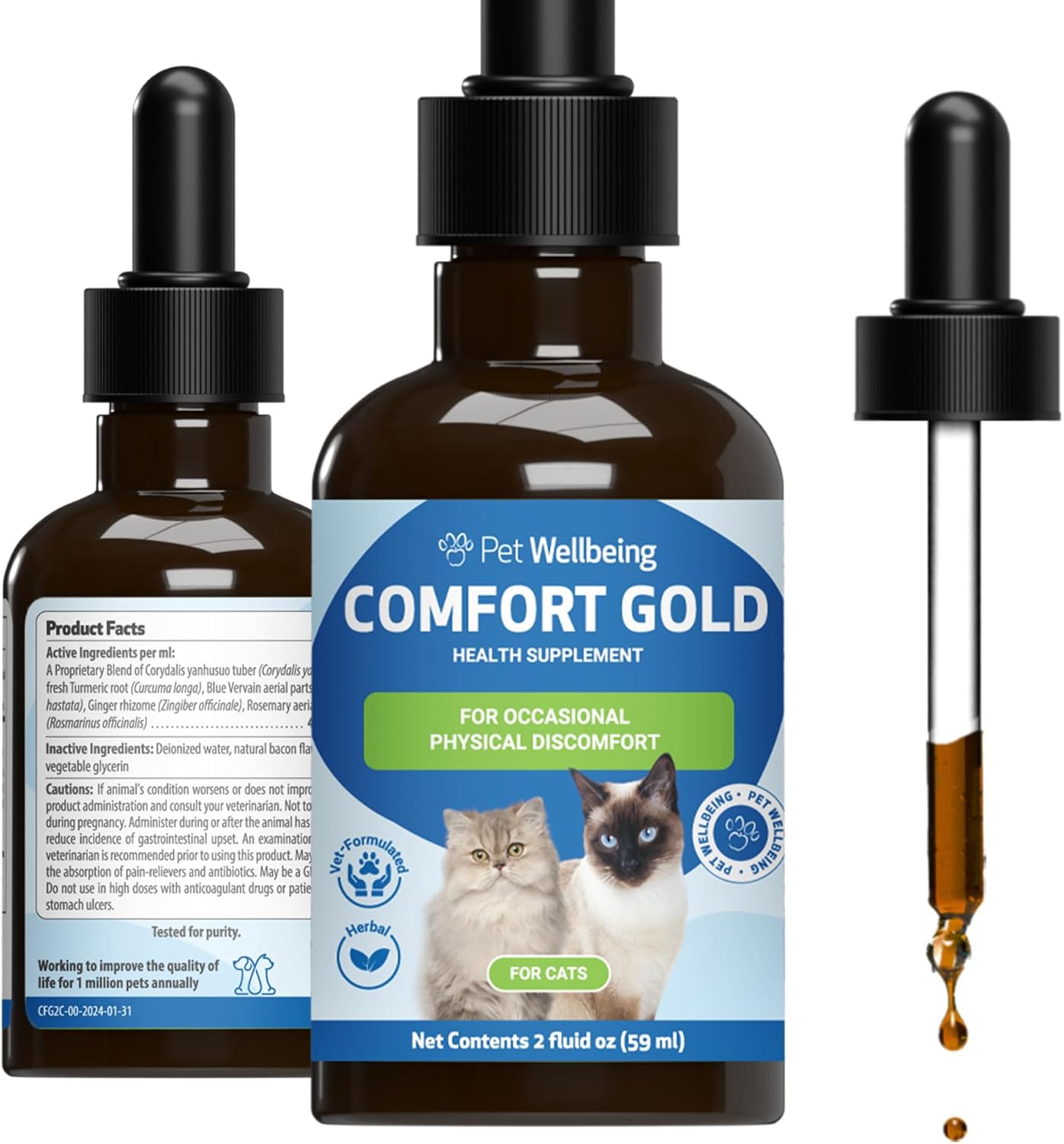 Pet Wellbeing Comfort Gold for Cats - Supports Feline Comfort