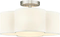 Semi Flush Mount 4-Light 14in Ceiling Light with Fabric Quatrefoil