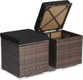 Tangkula 2 Piece Patio Ottomans with Storage - Versatile Outdoor Seats