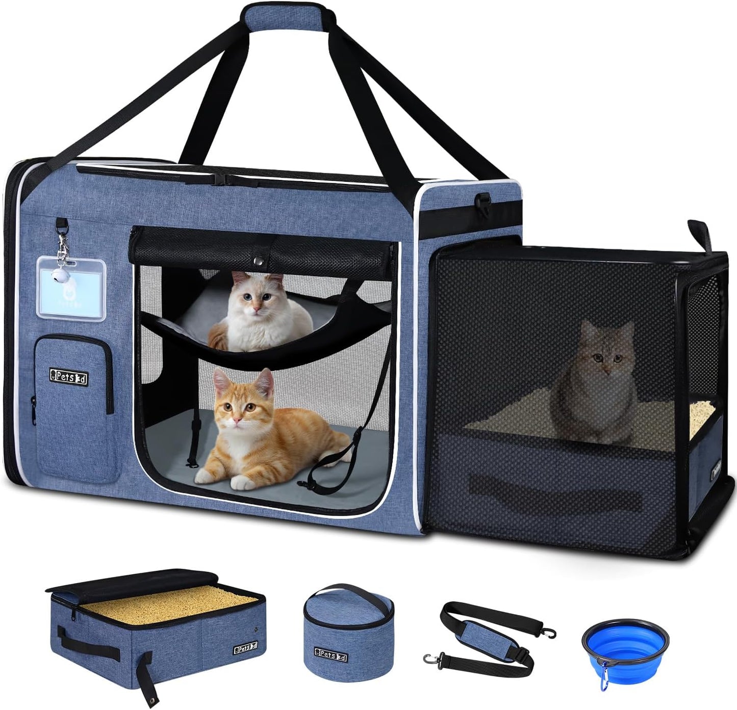 Expandable Extra Large Cat Carrier for Long Distance Travel