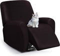 Leather Look Recliner Chair Covers 4-Piece Set - Chocolate