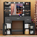 EasyCom Vanity Desk with Rotating Jewelry Organizer - Space-Saving