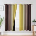 Estelar Textiler Brown and Yellow Blackout Curtains for Kids Room