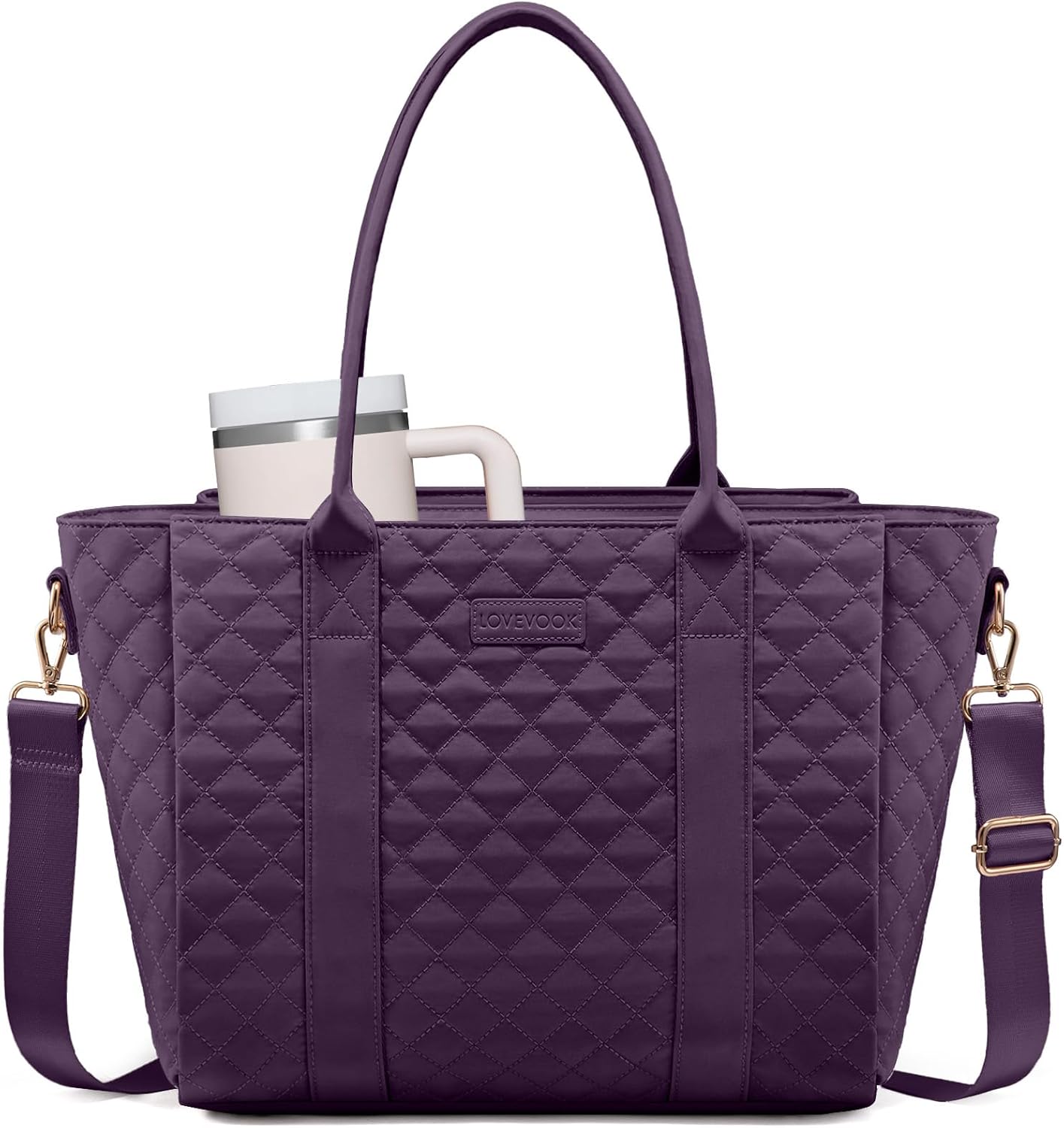 LOVEVOOK Teacher Tote Bag: Stylish Quilted Work Tote for Women
