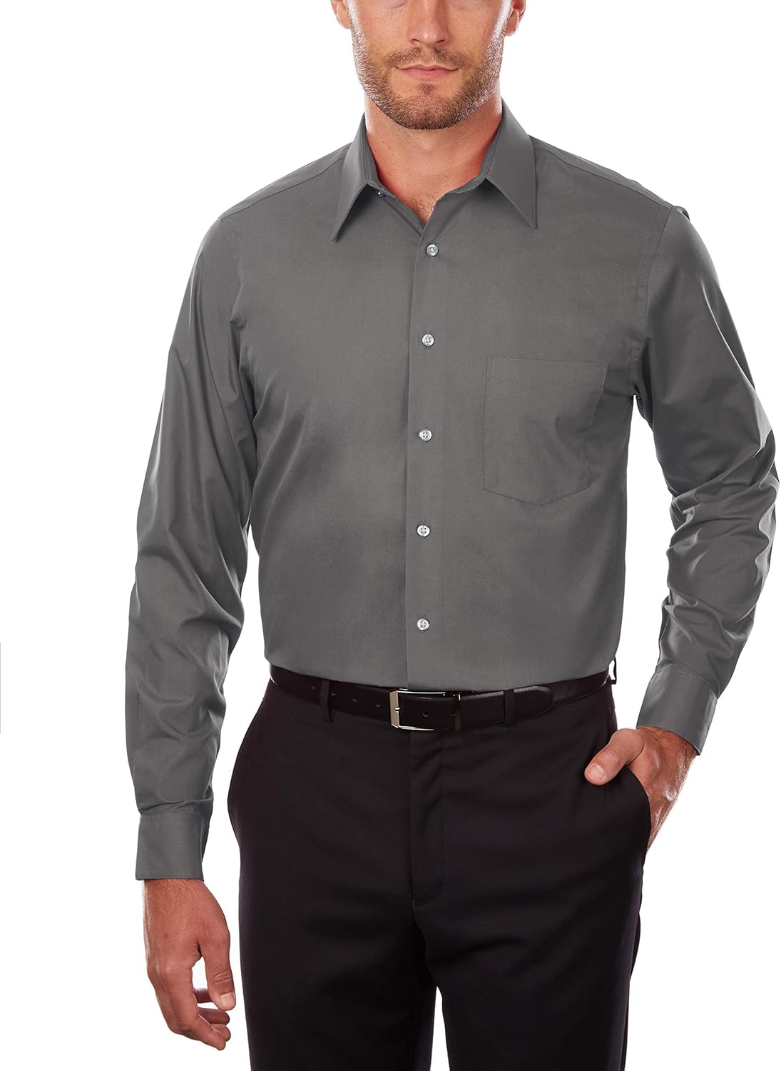 Van Heusen Men's Tall Fit Dress Shirts Poplin for Comfort
