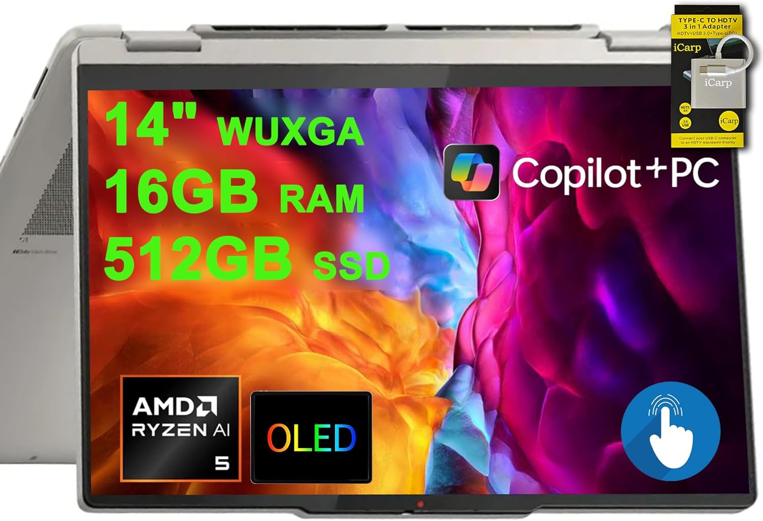 Lenovo Yoga 7 2-in-1 Laptop with OLED Touchscreen and Ryzen AI