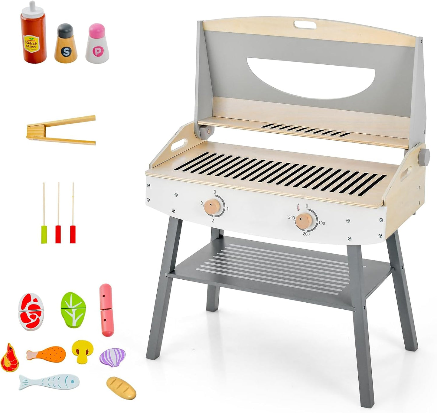 Interactive Kids BBQ Playset + 17 Food Accessories