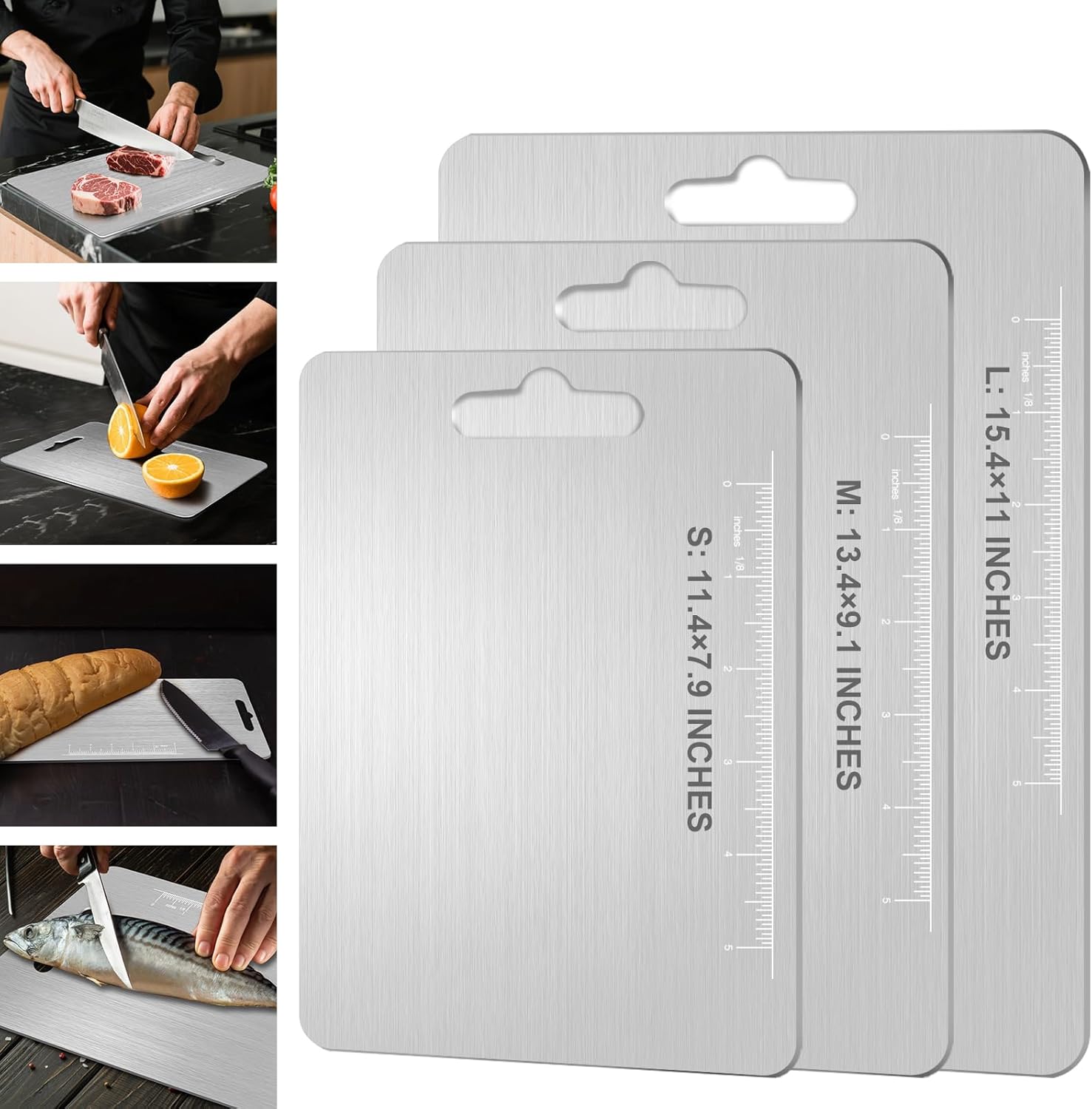 Titanium Cutting Board Set - Non Toxic, Double-Sided Kitchen Tool