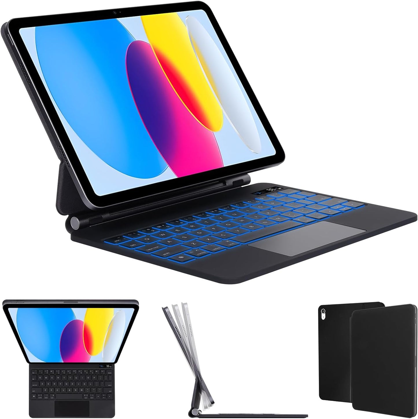 Magnetic Keyboard Case for iPad 11th Gen with Backlit Colors