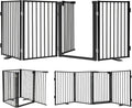 Snagle Paw Metal Freestanding Dog Gate with Door - Sturdy 4-Panel