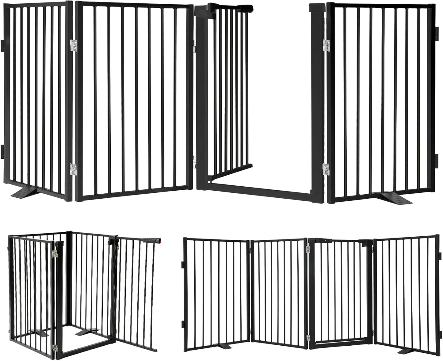 Snagle Paw Metal Freestanding Dog Gate with Door for Pets