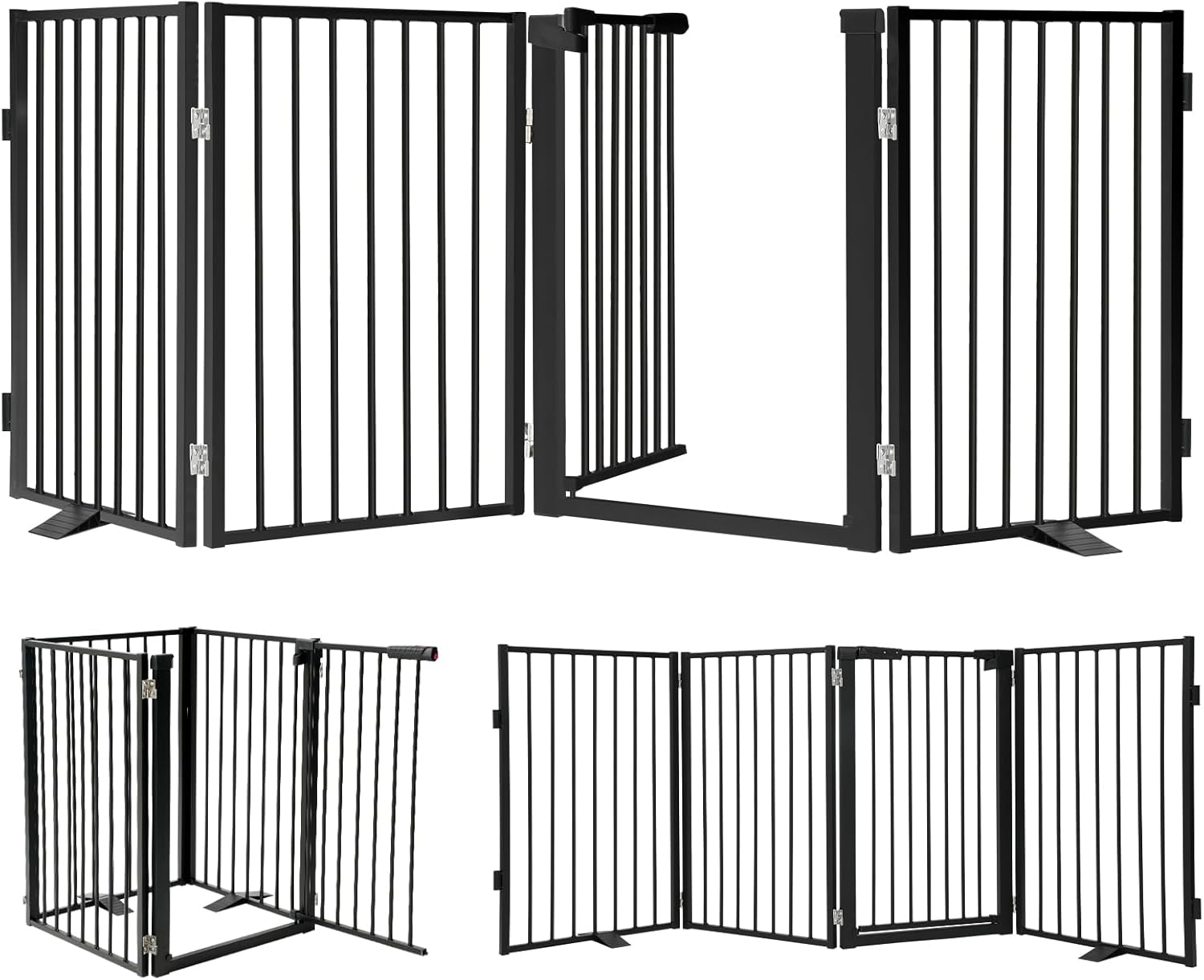 Snagle Paw Metal Freestanding Dog Gate with Door for Pets